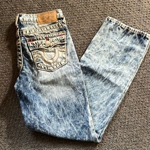 True religion jeans youth 14 acid wash